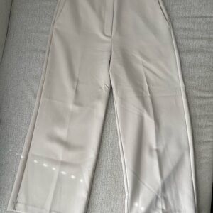 Cropped High Waisted Wide Leg Trousers